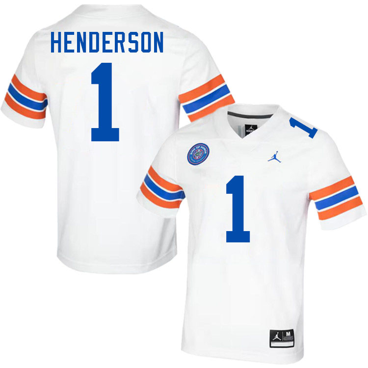 C.J. Henderson Florida Jersey,Florida Gators #1 C.J. Henderson Jersey Youth Uniforms-Throwback White